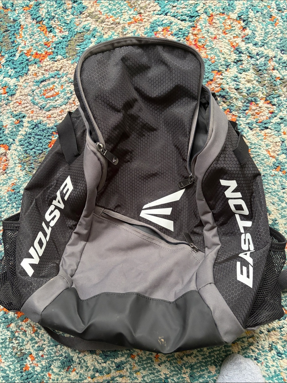Easton Black and Gray Athletic Backpack